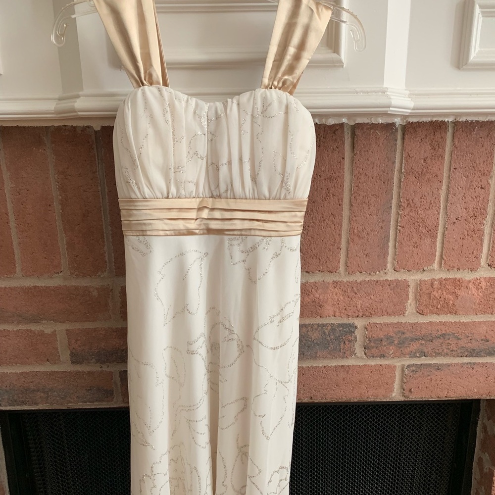 Speckles Beige Gold Glitter Girls SZ 12 Dress